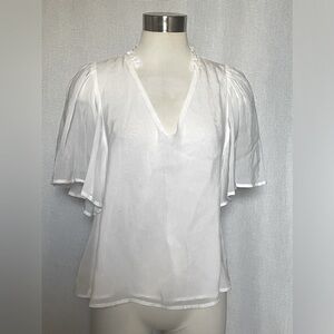 Maven West flutter sleeve top